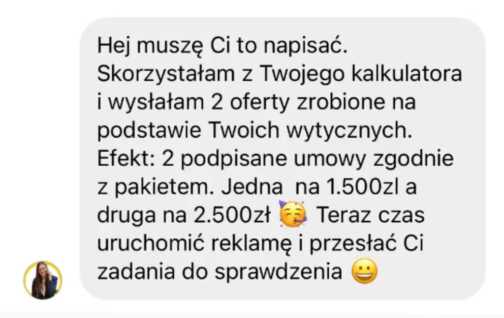 Opinia o kalkulatorze cen pakietów.