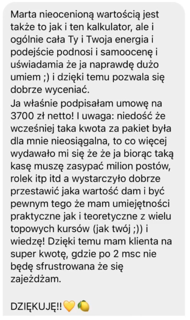 Opinia o kalkulatorze cen pakietów.