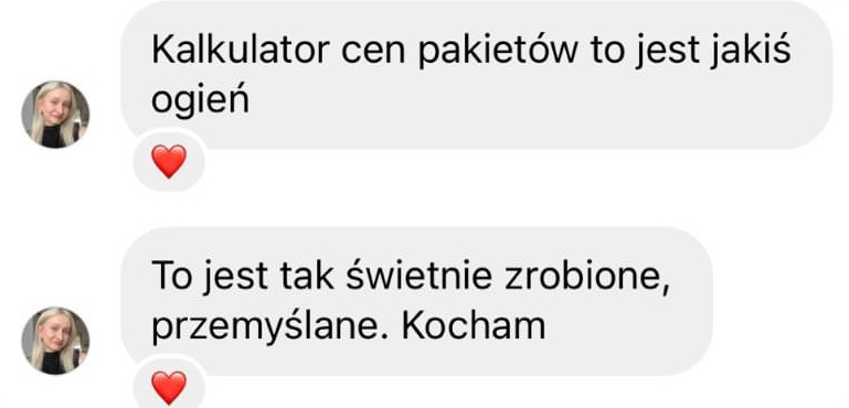 Opinia o kalkulatorze cen pakietów.